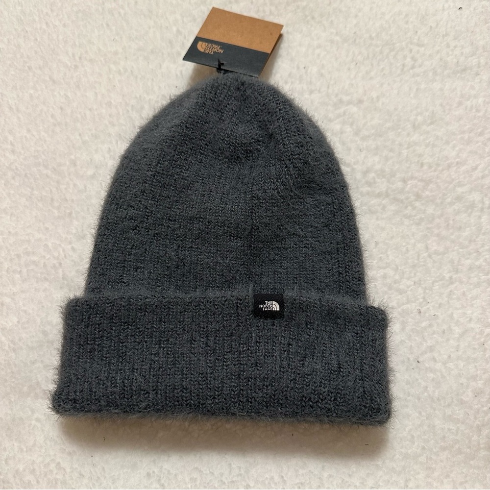 Grey Women’s Knit North Face Beanie Hat